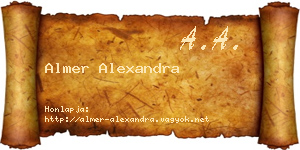 Almer Alexandra névjegykártya
